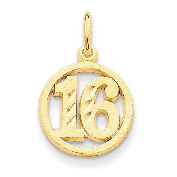 #16 in A Circle Pendant 14k Gold C993
