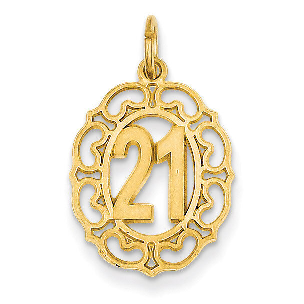 #21 in Oval Pendant 14k Gold C996, MPN: C996, 883957861586