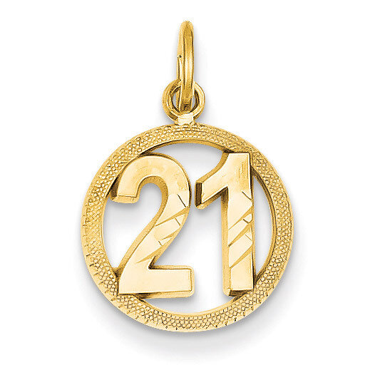 #21 in A Circle Pendant 14k Gold C997