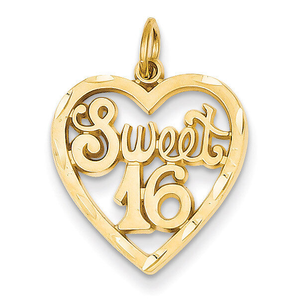 Sweet 16 in A Heart Charm 14k Gold C999, MPN: C999, 886774256184