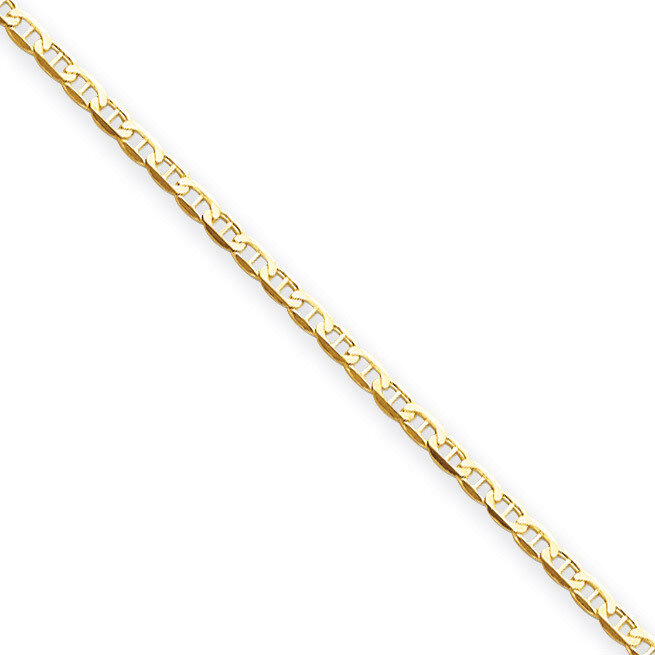 3mm Concave Anchor Chain Anklet 10 Inch 14k Gold CCA080-10