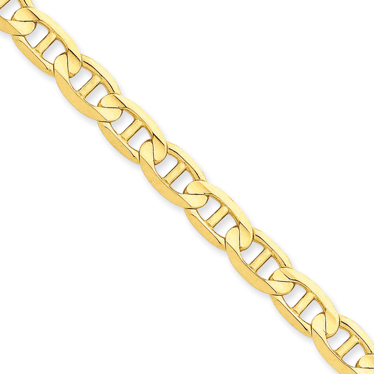 7mm Concave Anchor Chain 24 Inch 14k Gold CCA180-24
