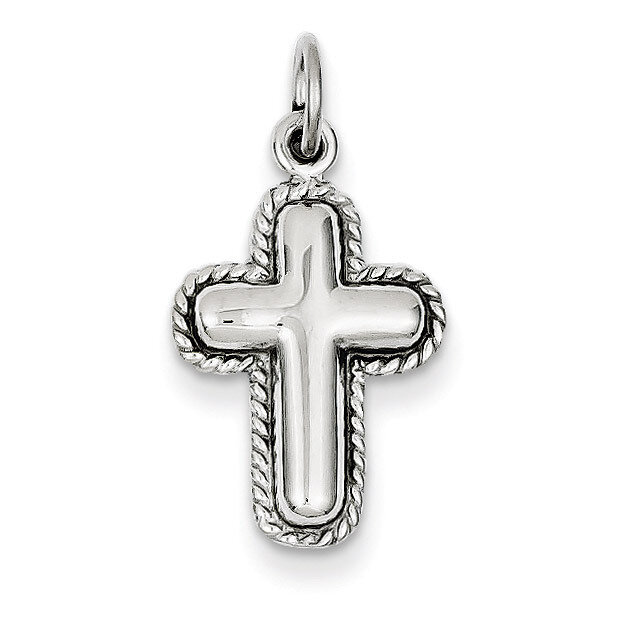 Polished Cross Charm 14k White Gold CH136, MPN: CH136, 883957393933