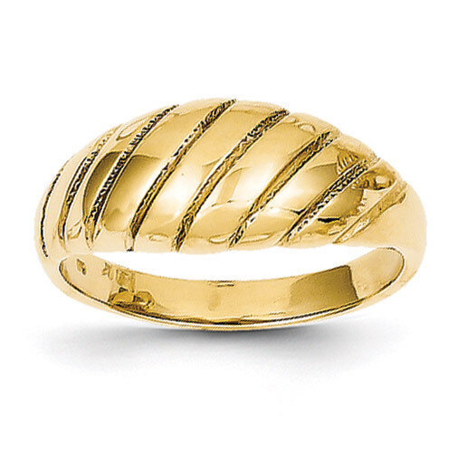 Scalloped Dome Ring 14k Gold Polished CH255