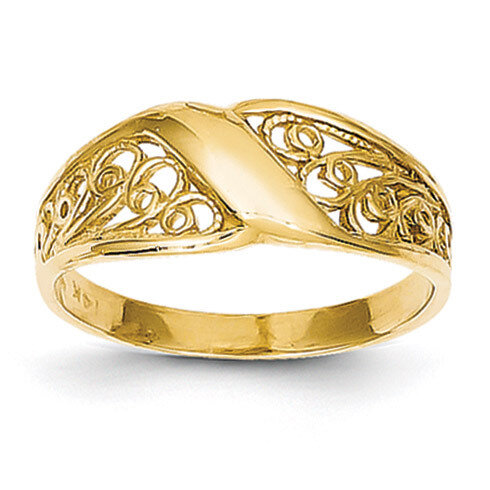 Filigree Ring 14k Gold Polished CH264