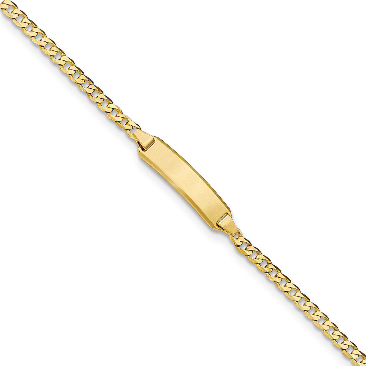 Curb Link ID Bracelet 7 Inch 14k Gold CUR070ID-7