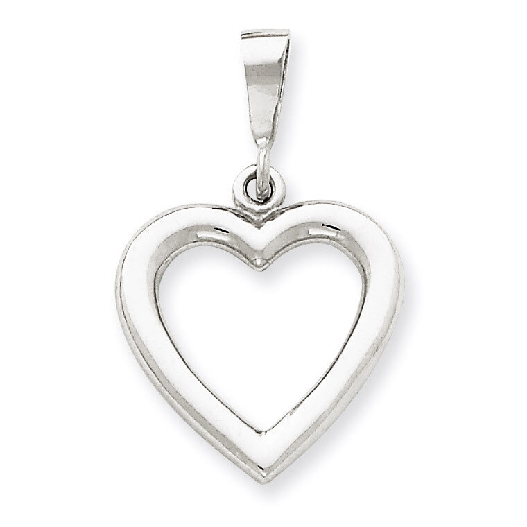 Heart Pendant 14k White Gold Solid Polished D1058, MPN: D1058, 886774092058