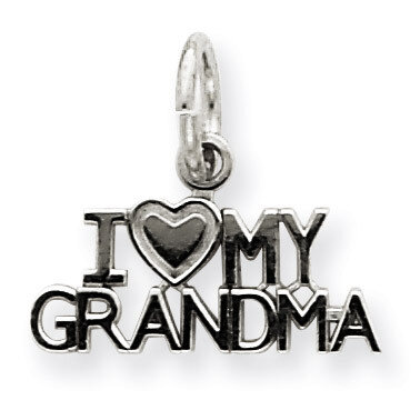 I Love My Grandma Charm 14k White Gold D1083