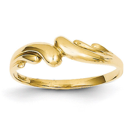 Swirl Dome Ring 14k Gold Polished D111