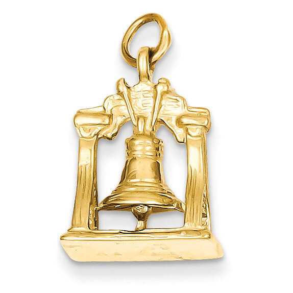 3-Dimensional Liberty Bell Charm 14k Gold Solid Polished D1203