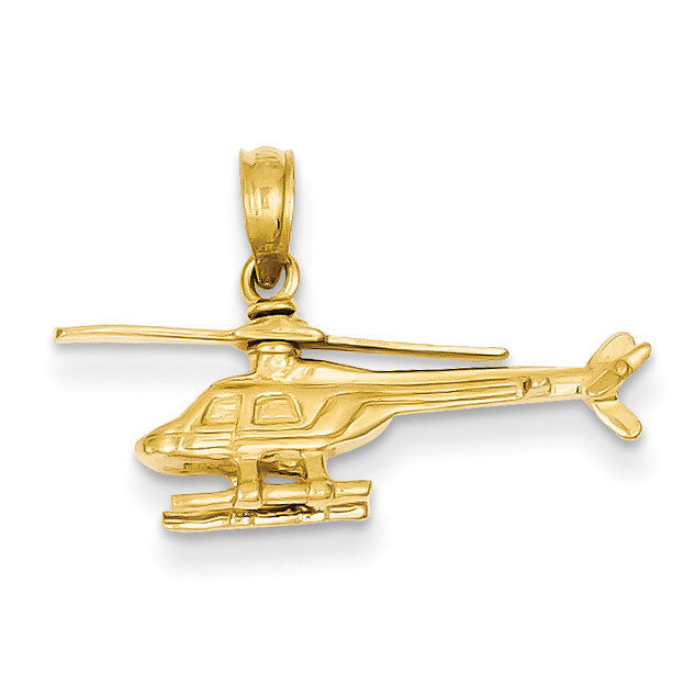 3-D Helicopter Pendant 14k Gold D1221