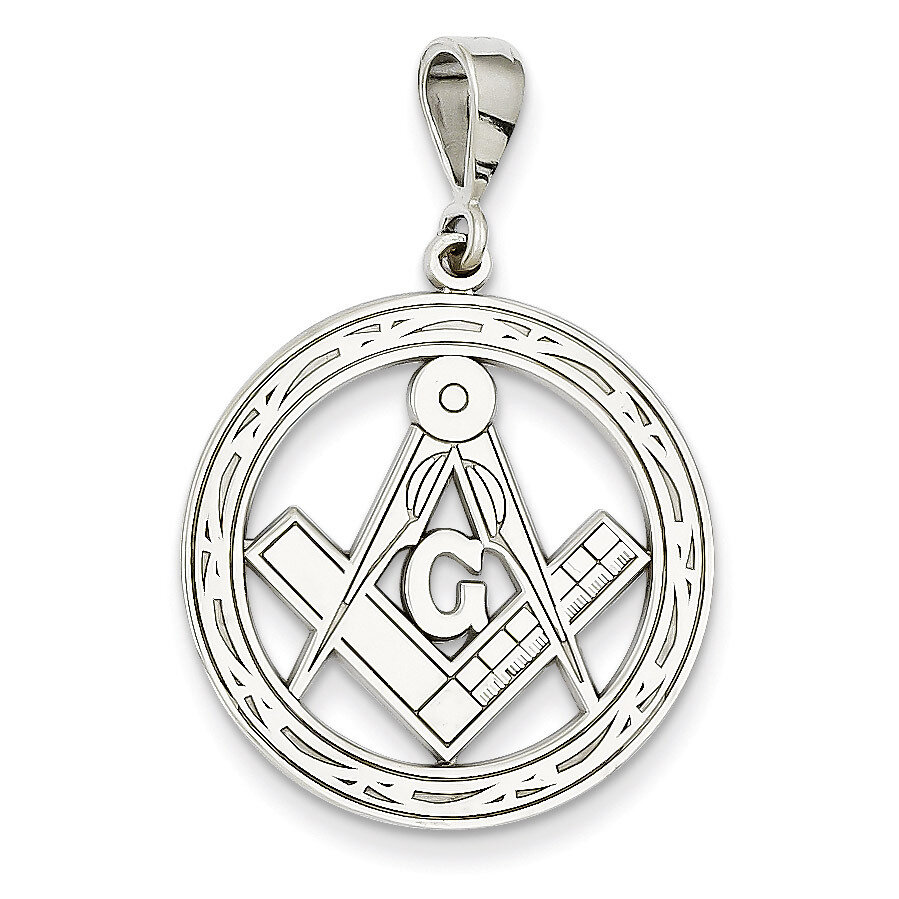 Large Masonic Pendant 14k White Gold D1252, MPN: D1252, 886774277547