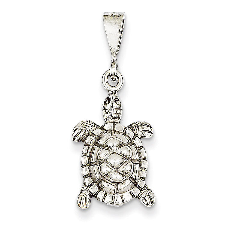 Open-Backed Turtle Charm 14k White Gold Solid Polished D1405, MPN: D1405, 883957863436