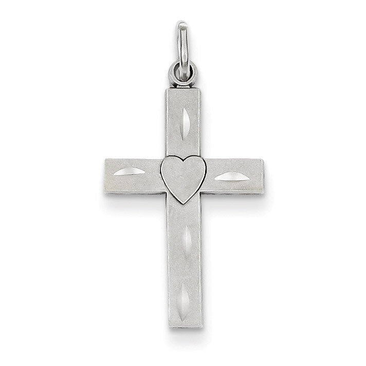 Diamond-cut Latin Cross Charm 14k White Gold D1618, MPN: D1618, 883957247793
