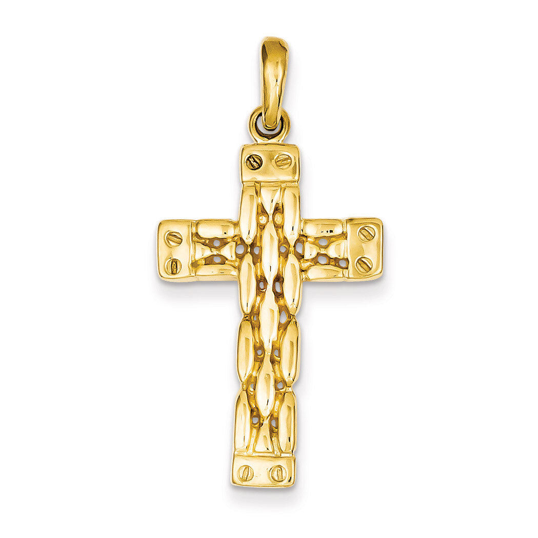 Panther Style Cross Pendant 14k Gold Polished D1631