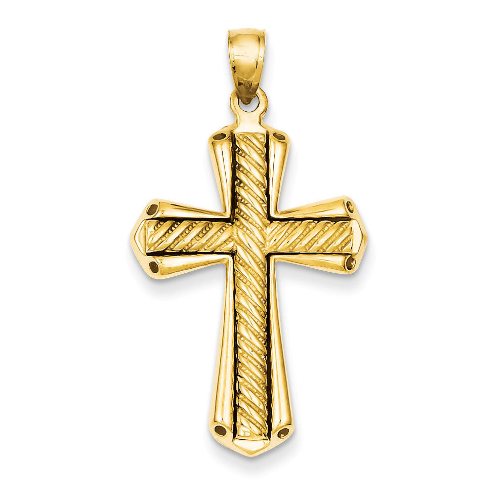 Twisted Cross Pendant 14k Gold D1636