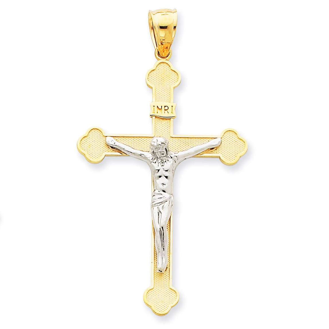 INRI Crucifix Pendant 14k Two-Tone Gold D1665