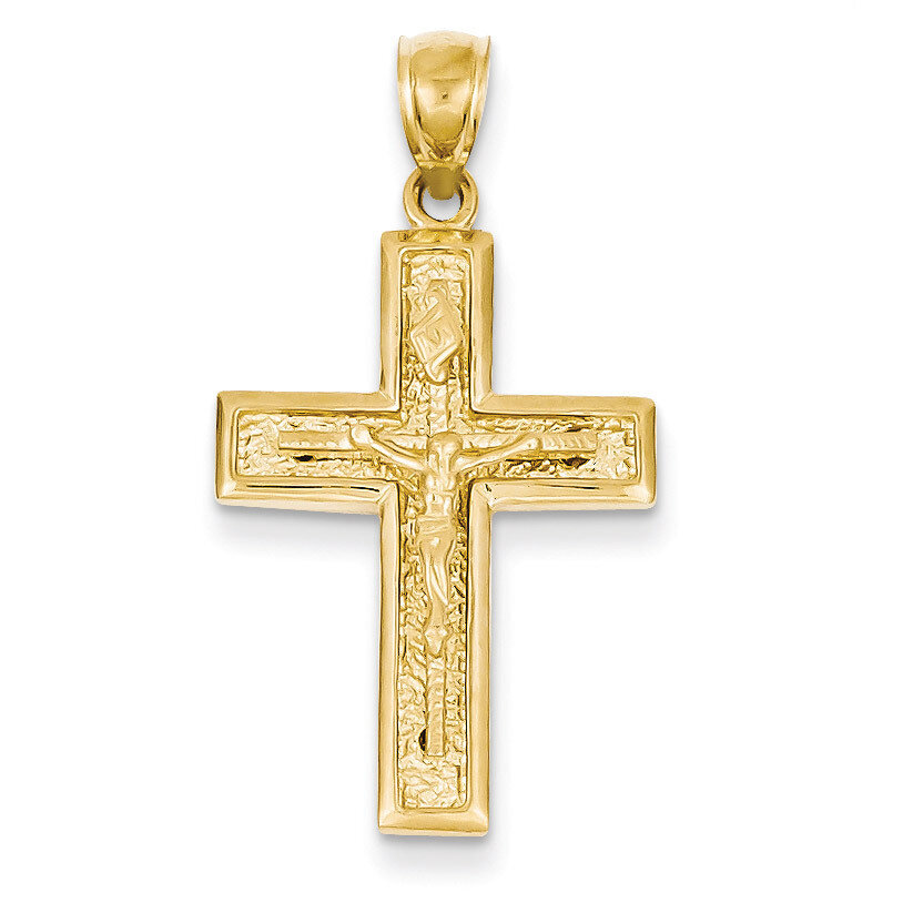Crucifix Pendant 14k Gold Polished D1674