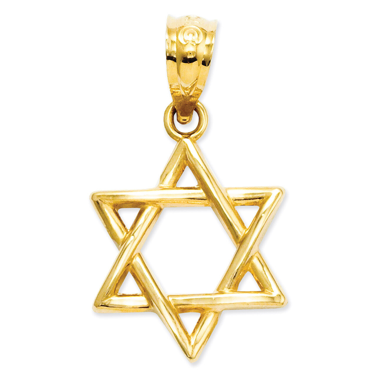 Star of David Pendant 14k Gold Polished D1695, MPN: D1695, 637218016198