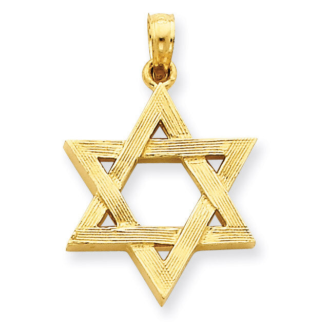 Star of David Pendant 14k Gold Polished D1696, MPN: D1696, 637218038008
