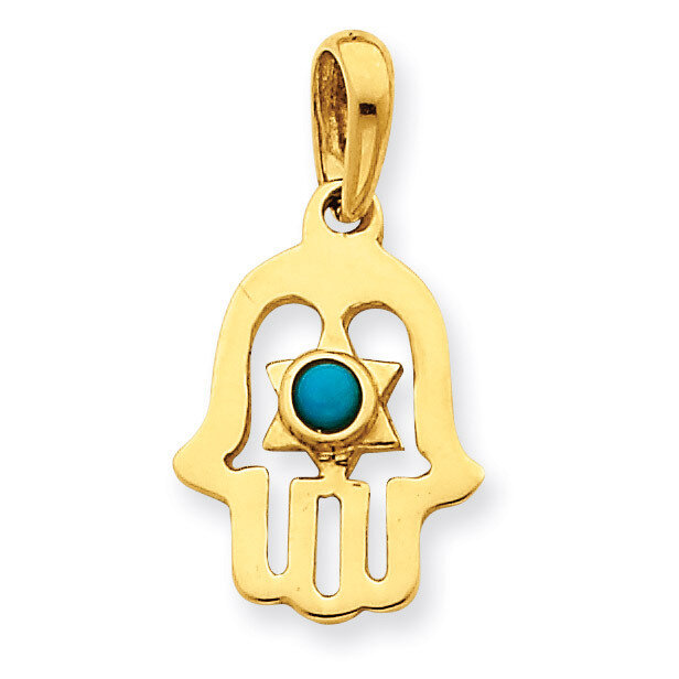 Turquoise Chamseh Pendant 14k Gold D1715, MPN: D1715, 883957265469