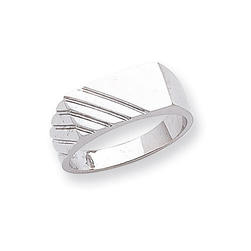 Mens Signet Ring 14k White Gold D1840, MPN: D1840, 883957495101