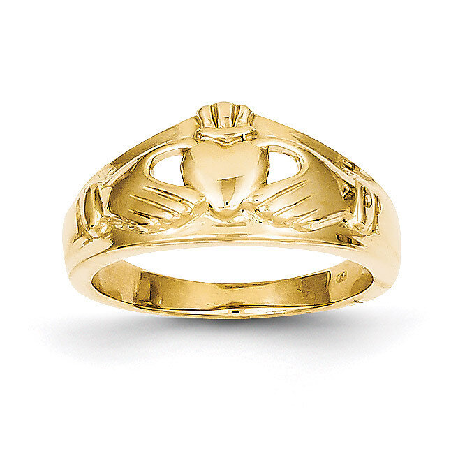Ladies Claddagh Ring 14k Gold Polished D1853