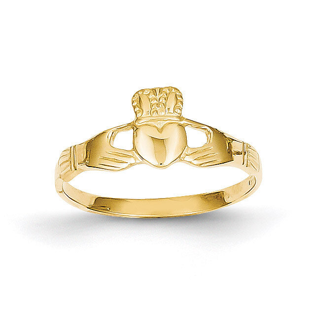 Ladies Claddagh Ring 14k Gold Polished D1862