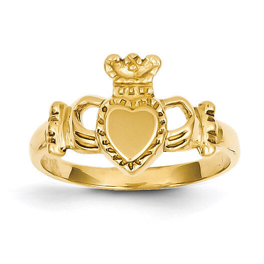 Ladies Claddagh Ring 14k Gold Polished D1868