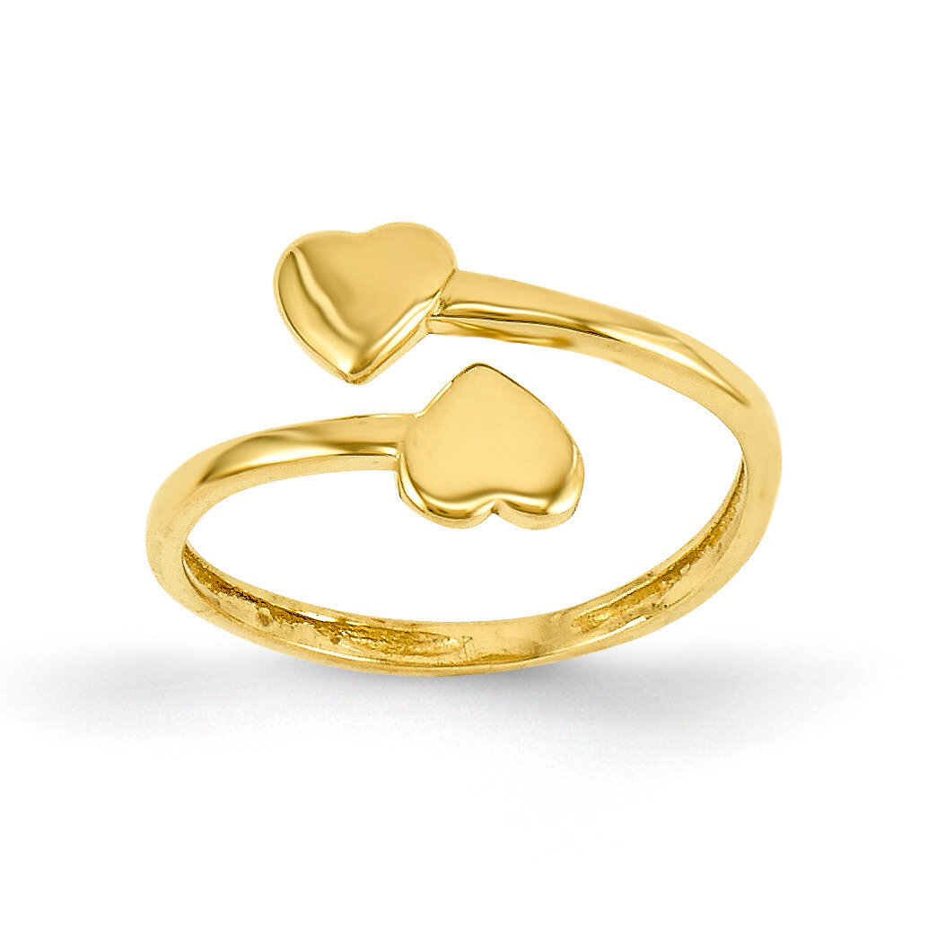 Double Heart Toe Ring 14k Gold D1935