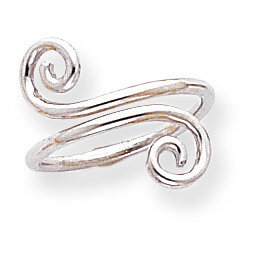 Swirl Toe Ring 14k White Gold D1965