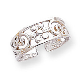 Floral Toe Ring 14k White Gold D1969, MPN: D1969, 752908235670