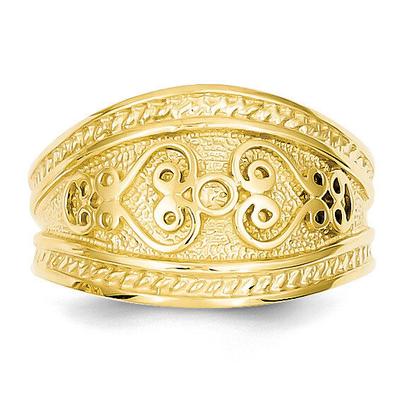 Scroll Ring 14k Gold Polished D224