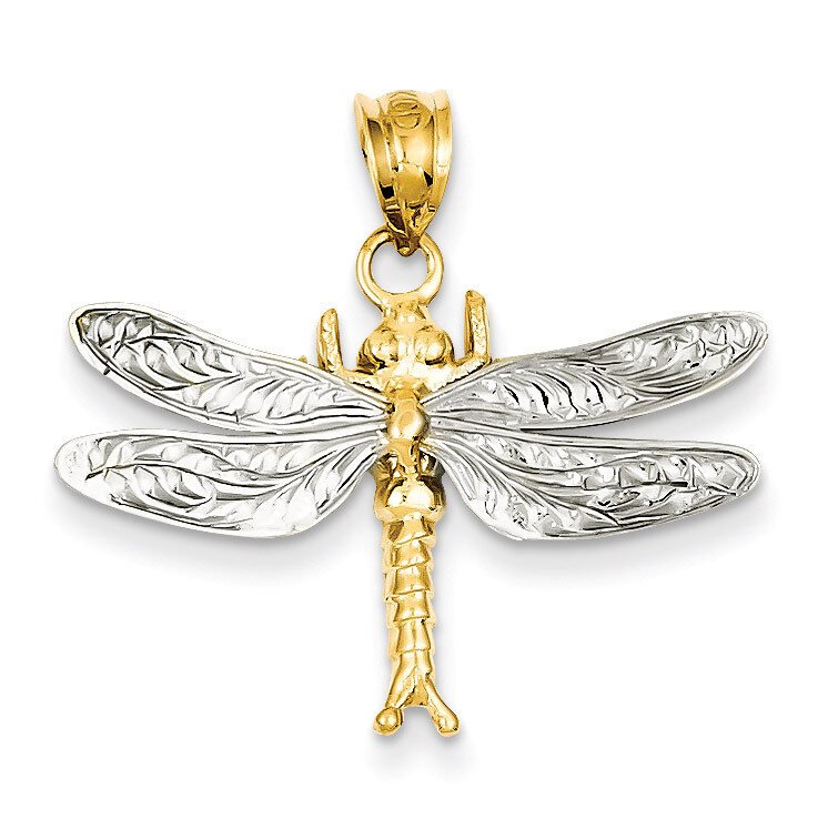 Dragonfly Pendant 14k Two-Tone Gold D294