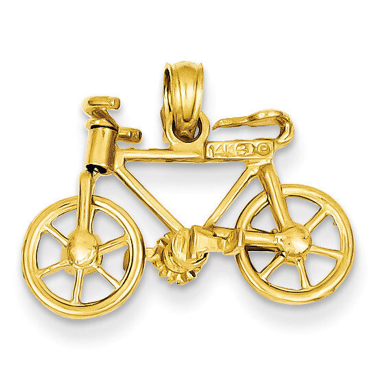 3-D Moveable Bicycle Pendant 14k Gold D2945
