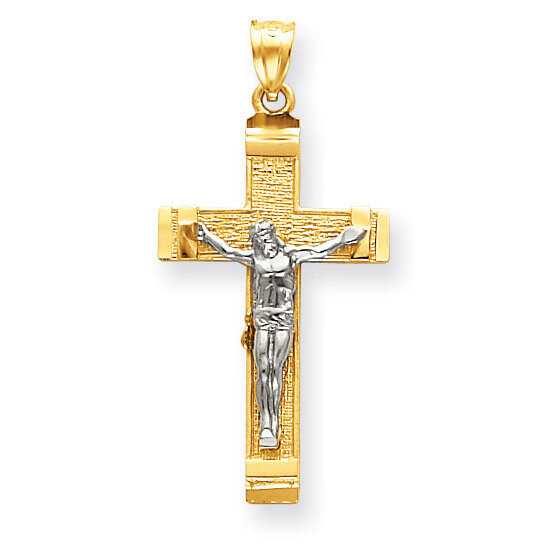 INRI Crucifix Pendant 14k Two-Tone Gold D31
