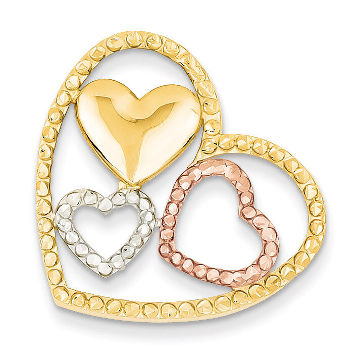 Heart Chain Slide 14k Yellow &amp; Rose Gold with Rhodium D3314, MPN: D3314, 886774092966