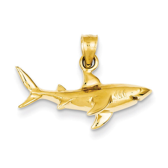 Shark Pendant 14k Gold D3413