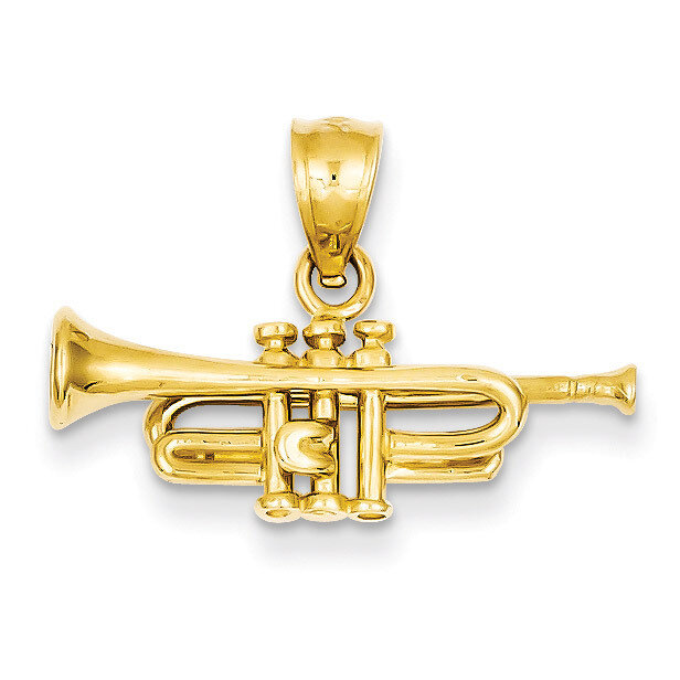 Trumpet Pendant 14k Gold D3438