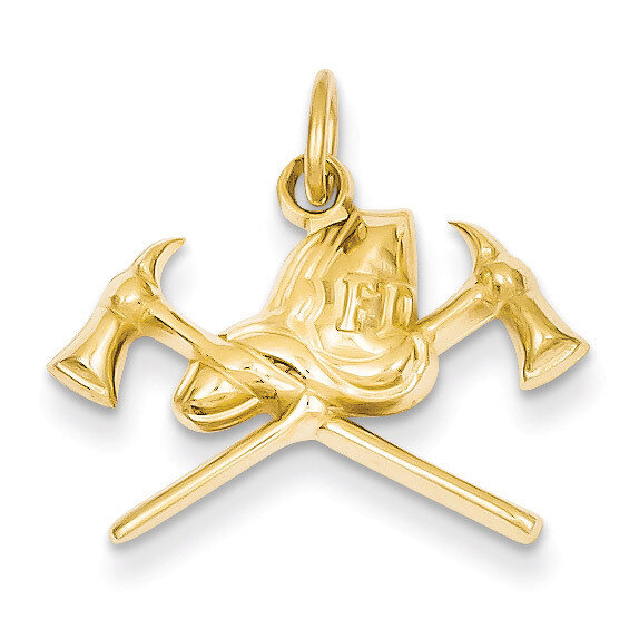 Fire Department Charm 14k Gold D3448