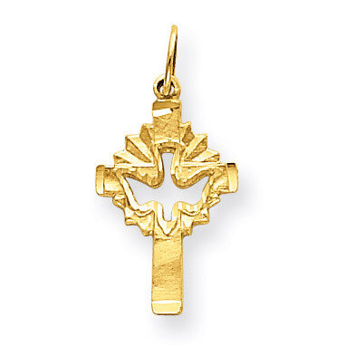 Dove Cross Charm 14k Gold D35