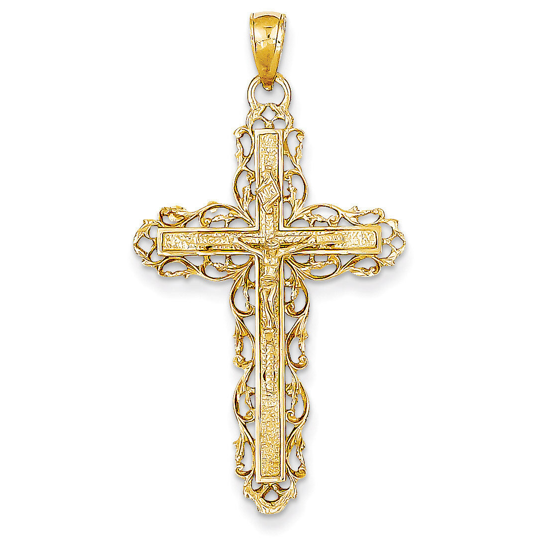 INRI Crucifix Pendant 14k Gold D3648
