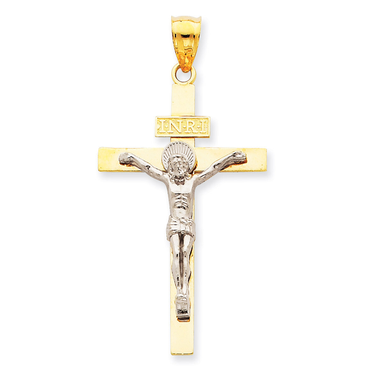 INRI Crucifix Pendant 14k Two-Tone Gold D3666