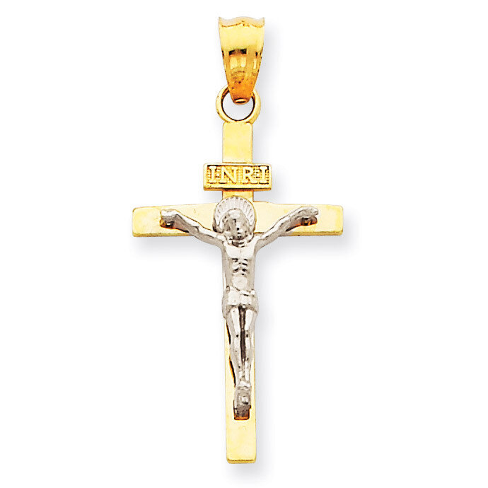 INRI Crucifix Pendant 14k Two-Tone Gold D3669