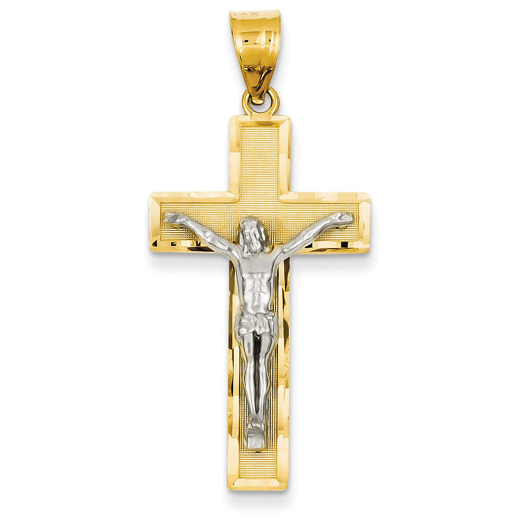 Diamond-cut Crucifix Pendant 14k Two-Tone Gold D3687
