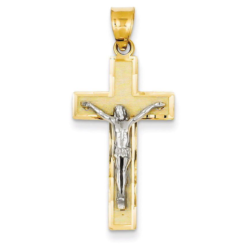 Diamond-cut Crucifix Pendant 14k Two-Tone Gold D3688