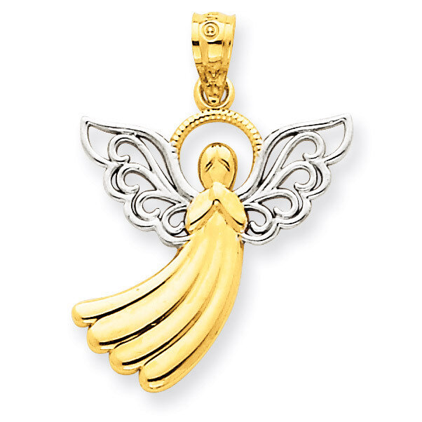 Filigree Angel Pendant 14k Gold D3722