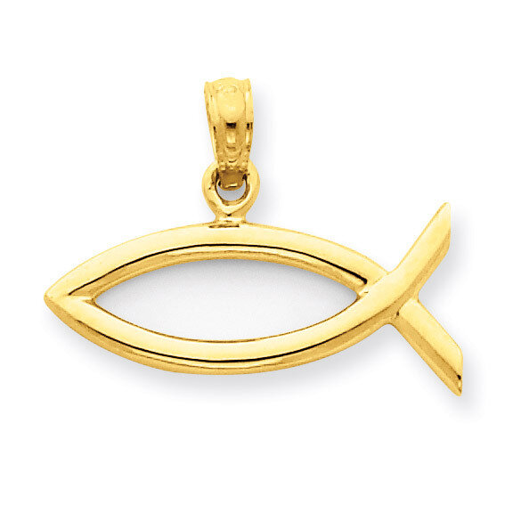 Ichthus Fish Pendant 14k Gold D3742