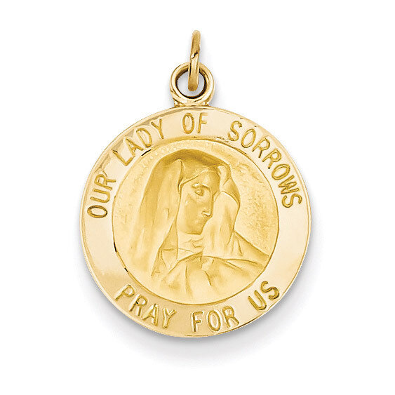 Our Lady of Sorrows Medal Charm 14k Gold D3758