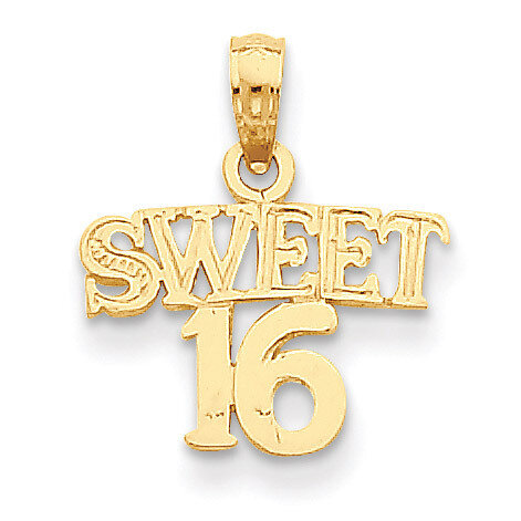 Sweet 16 Pendant 14k Gold D3912